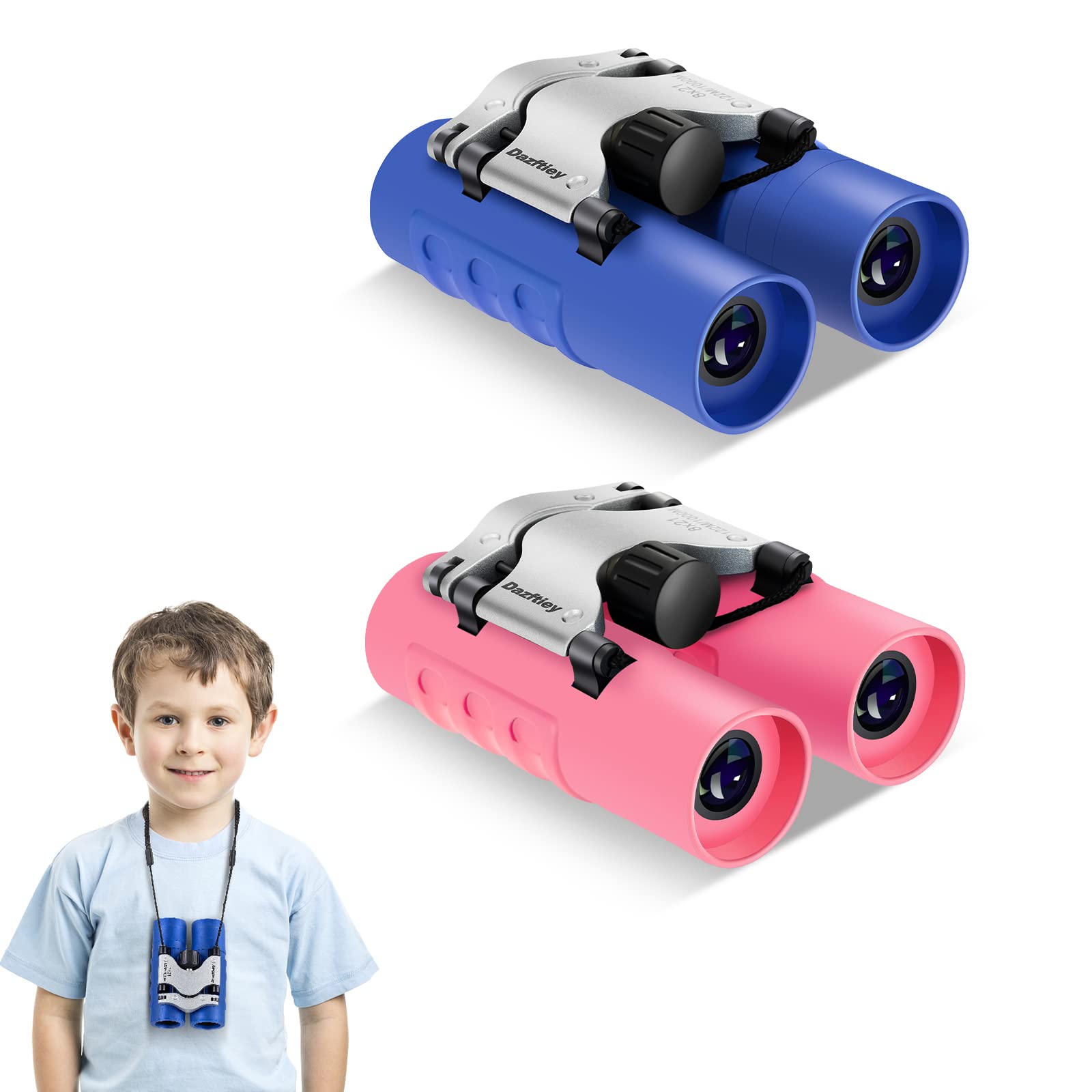 Binoculars for Kids,Dazftiey 8x21 High Resolution Shockproof Lightweight Binoculars Compact Kids Binoculars for 3-12 Years Boys and Girls Binoculars for Bird Watching Camping Hiking
