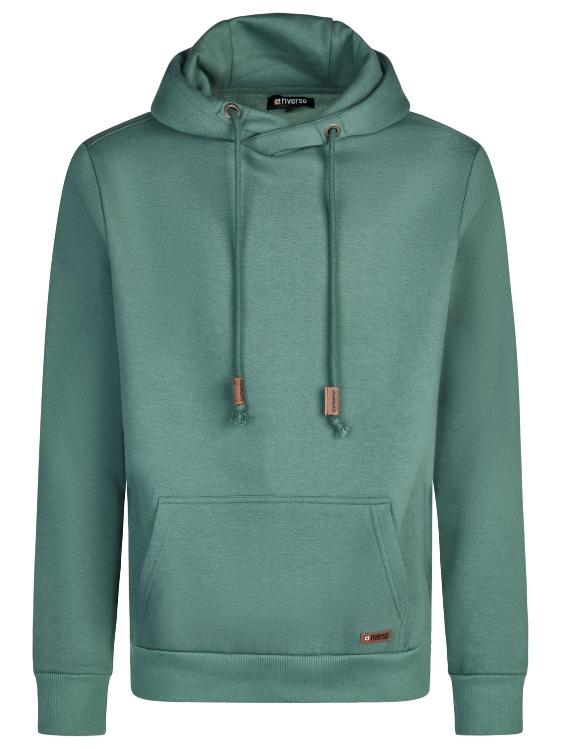 riverso RIVJulian - Sudadera con capucha para hombre, con bolsillo tipo canguro, cuello cruzado, de algodón, gris, verde, rojo, azul, negro, S, M, L, XL, 2XL, 3XL, 4XL, 5XL