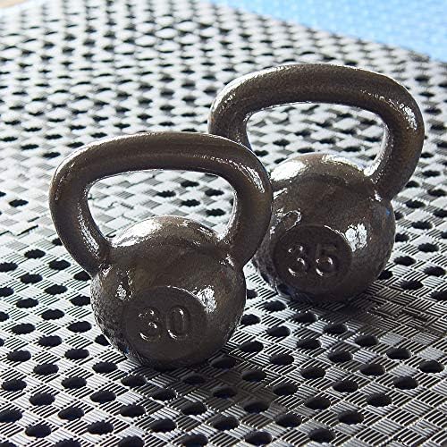 Fitvids Kettlebell Cast Iron Solid Smooth Weights for Strength Training, Home Workout Gym, Training Kettlebells Sets for Women & Men, 20LBS Set(10LBS, 2x 5LBS)