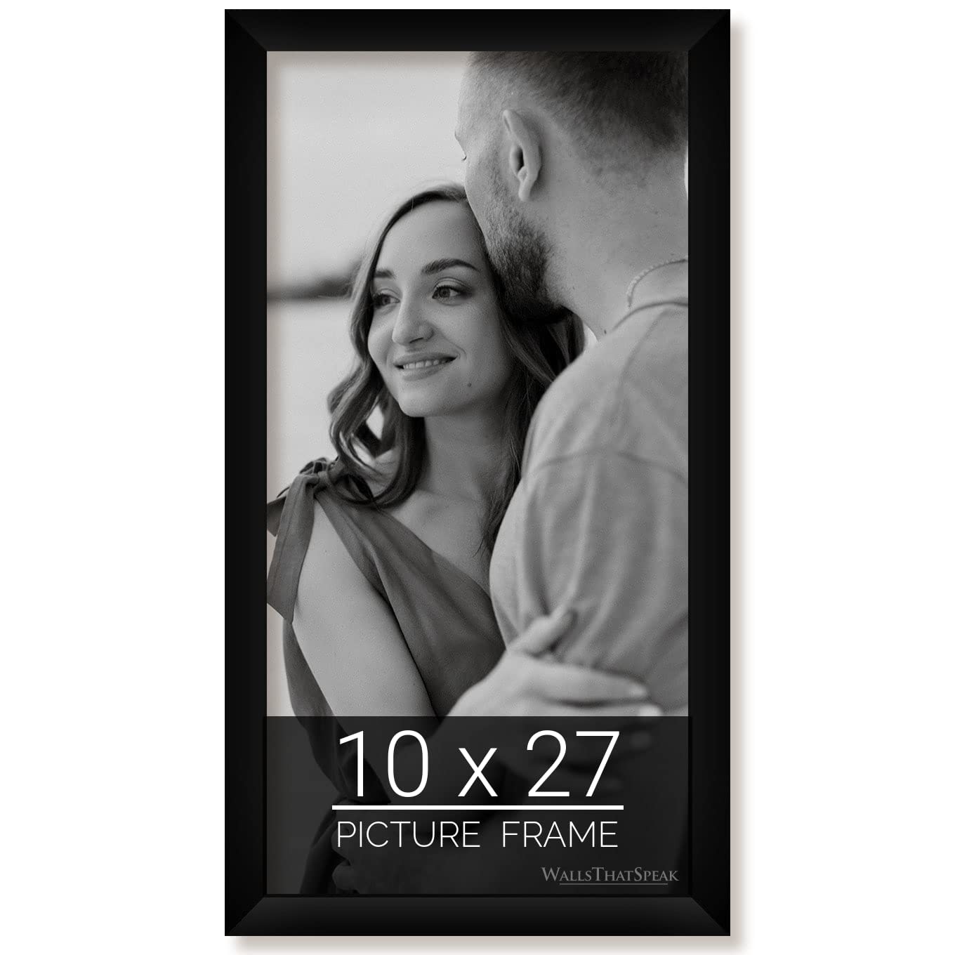 wallsthatspeak 10x27 Black Picture Frame for Puzzles Posters Photos or Artwork