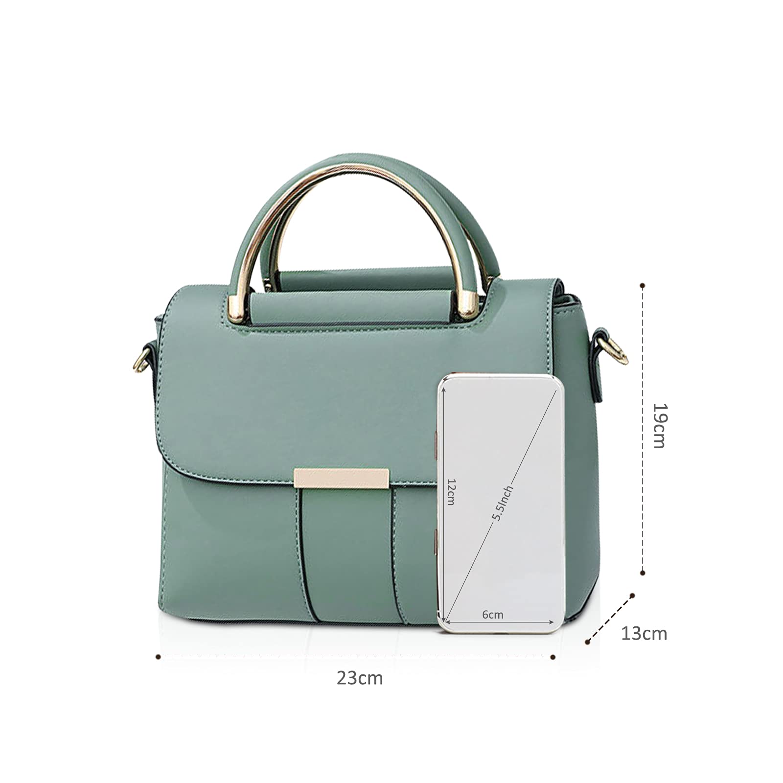 NICOLE & DORIS Borsa a Tracolla Piccola Borse da Donna Borsa Mano in pelle PU Borsa a Spalla Elegante Borsetta Firmate Satchel Tracolla Regolabile e Rimovibile verde