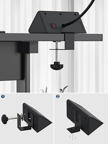 Miniatura 7 de Regleta de alimentación de montaje en borde para mesita de noche con puertos PD 20W USB-C Estación de carga de escritorio, protector de