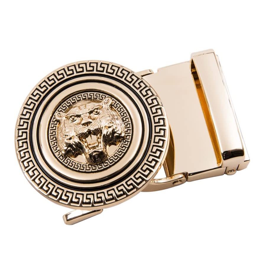 Red Leather Automatic Buckles with Box Ratchet Men Belt Waistband for Wedding Business Boxed Mens Belts Set (Color : Wine red Size : 130cm) (Wine Red 110cm)3