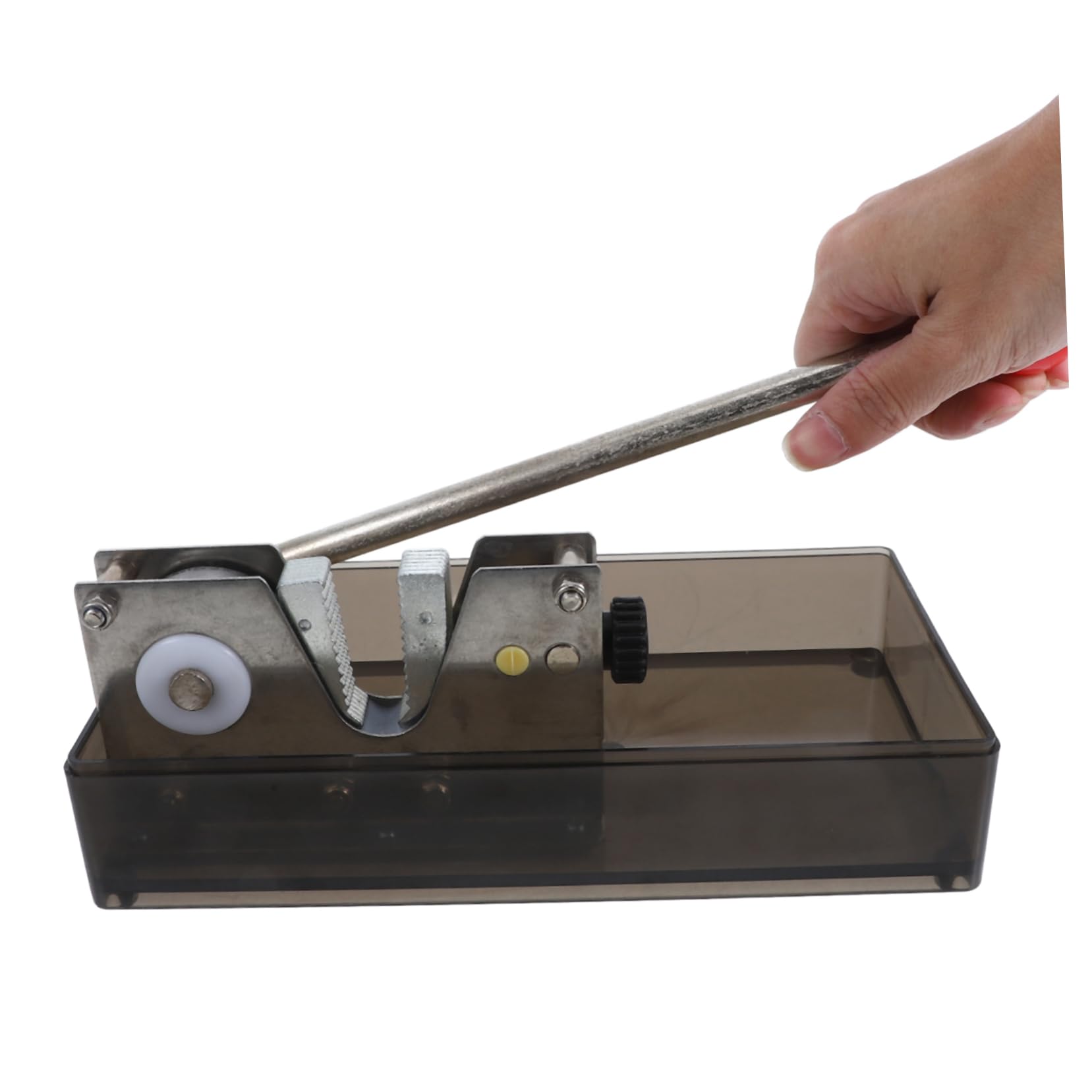 TOPBATHY Casse-Noix Manuel Réglable Bac de Collecte Intégré, Acier Inoxydable et Abs, pour Noix et Châtaignes la Maison, Usage Facile et Robuste