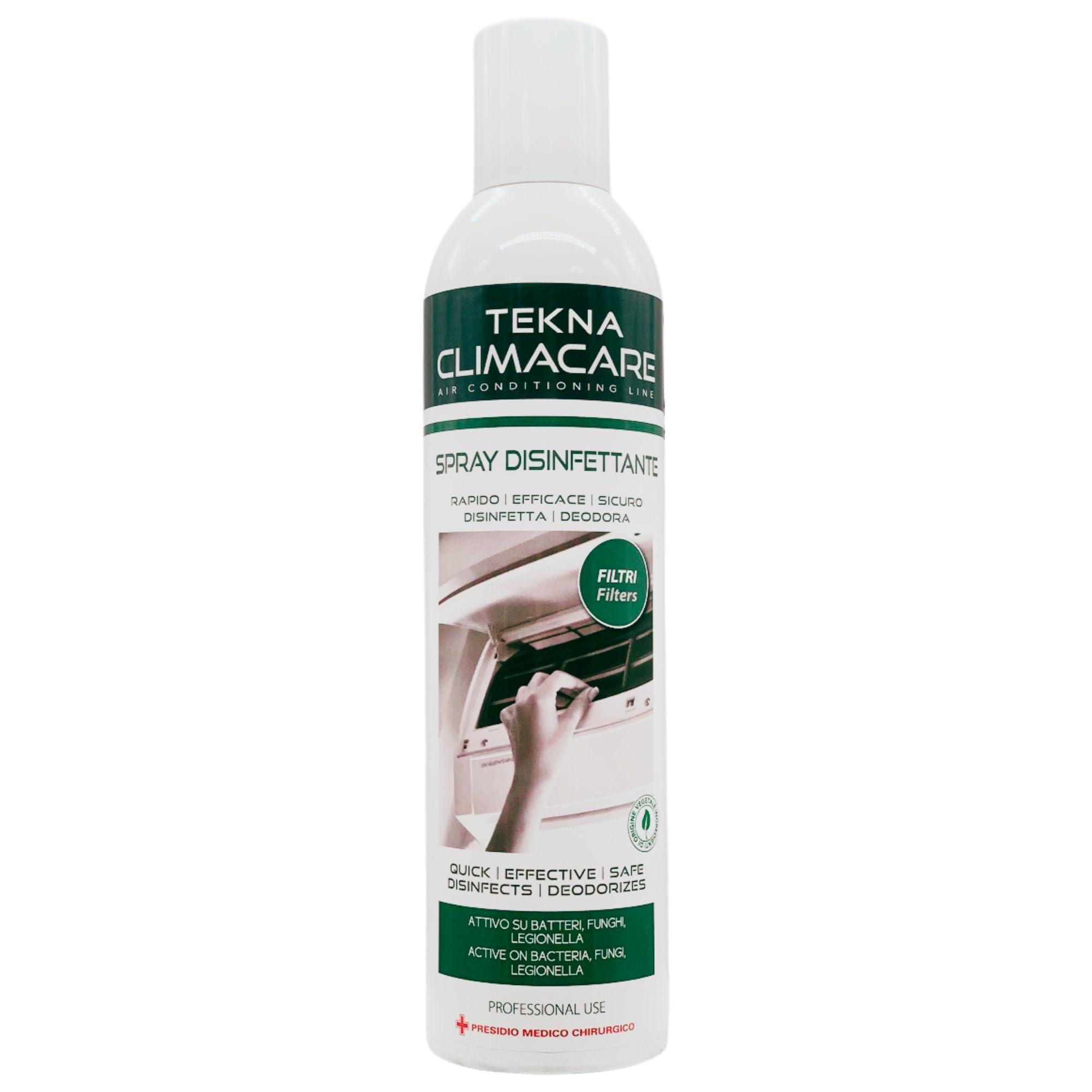 Spray Igienizzante Per Climatizzatori, Adatto Anche per Sistemi di Condizionamento Dell'Aria, con Azione Deodorante, Formato da 400ml + 100pz Guanti HDPE Monouso (2 Spray + Guanti Monouso)