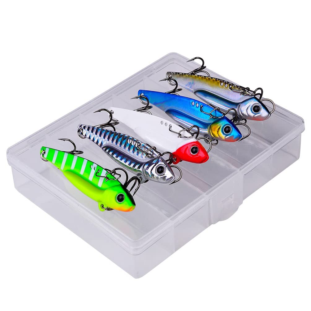 Fishing Lures Spoons Blade Spinner Baits Metal VIB Lipless Crankbait Bass Trout Lures Sinking Swimbait Freshwater Saltwater Fishing Bait (YW7017-2.76'' 0.6oz)