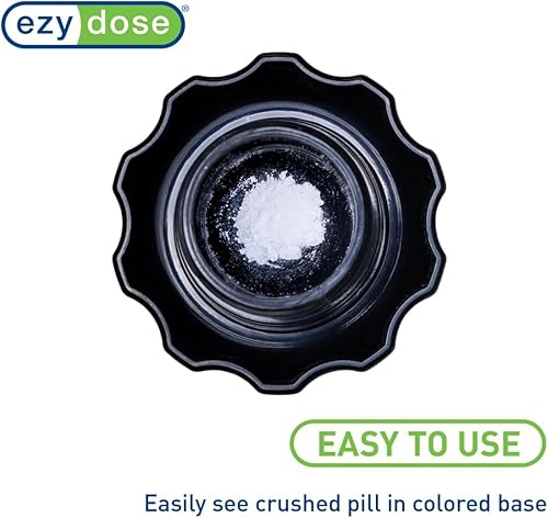 Miniatura 4 de EZY DOSE Crush Pill, vitaminas, tabletas trituradora y molinillo, compartimento de almacenamiento, colores surtidos, pequeño Verde, negro