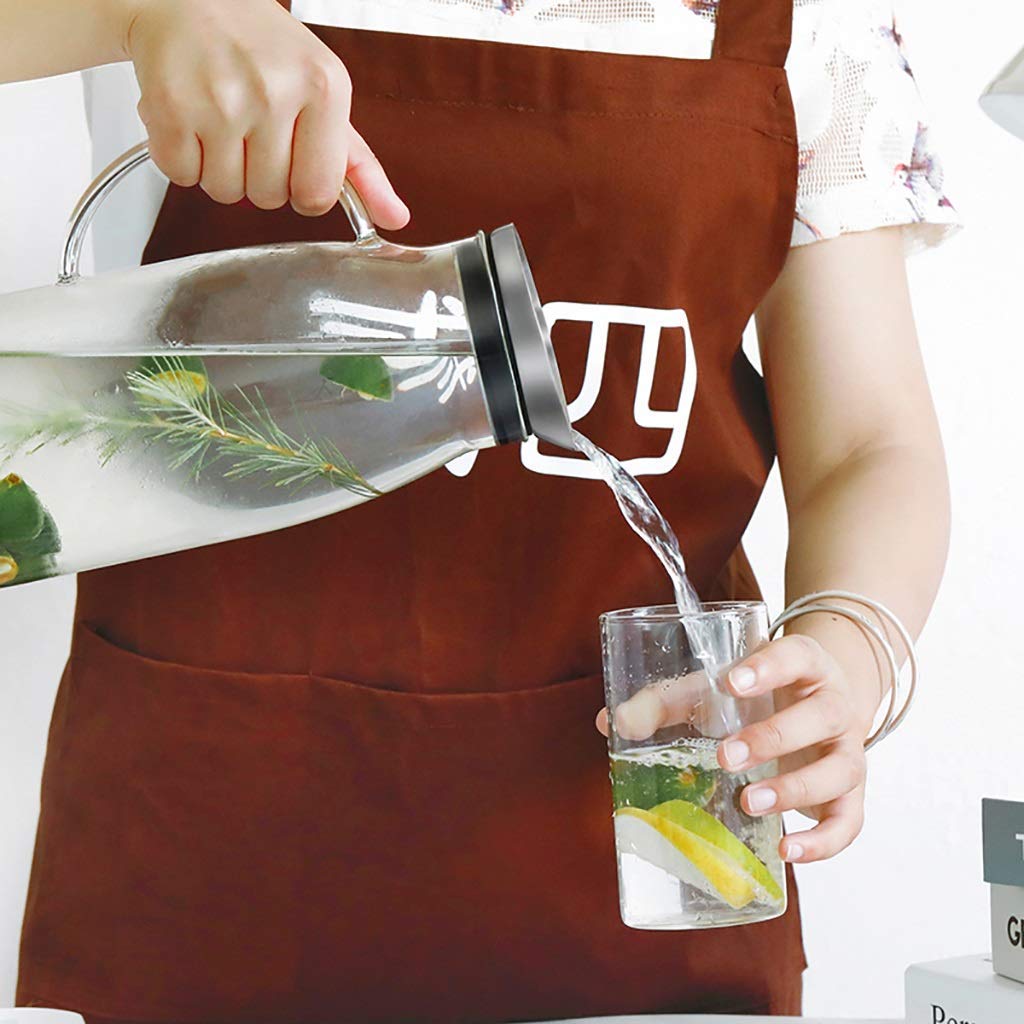 Dzbanek na wodę, 1,5 l/1,8 l z pokrywką dzbanek na zimną wodę o dużej pojemności dzbanek filtrujący do herbaty domowy dzbanek na sok, zimne lub gorące napoje, przezroczysty, 1 x 26 x 9 cm