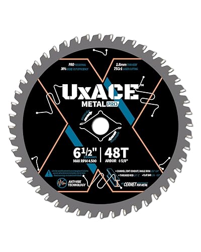 Miniatura 8 de Hoja de sierra circular de 5-1/2 pulgadas y 50 dientes, eje de 0.394 in, aluminio, hoja de corte de metal no ferroso, punta de carburo, corte fino,