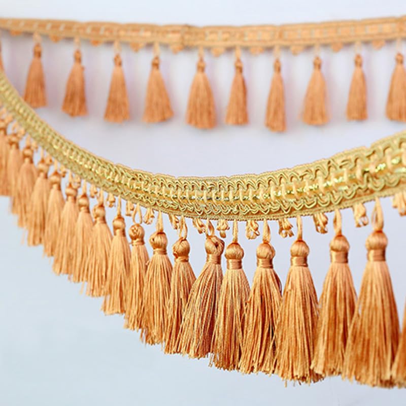 Rideau en dentelle, garniture à franges, frange de 1 mètre pour bord de couverture, ruban de dentelle décoratif, couture de rideau, nappe, décoration de la maison (couleur : rouge) (couleur : vert)