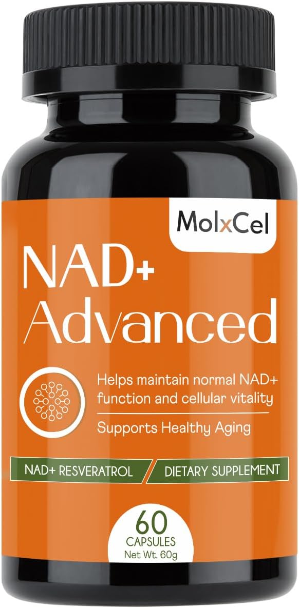 Liposomal NAD Supplement with Resveratrol, Advanced NAD+ Resveratrol for Women & Men, 60 Capsules, 30-Day Supply