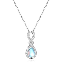 FANCIME Infinity Embrace Birthstone Necklaces for Women Fine Jewelry Sterling Silver Dainty Infinity Pendant Anniversary Birthday Mothers Day Gifts for Wife Women Mom Daughter Her