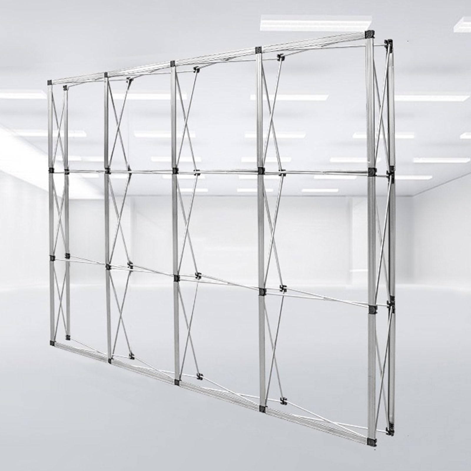 KJZQXYX Display Stand Tension Backdrop Booth Frame, Folding Aluminum Trade Show Exhibition Banner Stand, for Events and Conferences ( 3*4 grid)