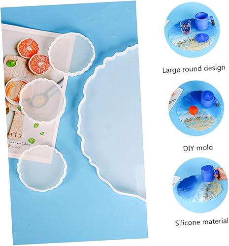 Miniatura 9 de Didiseaon 4 piezas de molde epoxi bandeja de exhibición de joyería posavasos de silicona epoxi bandeja epoxi bandeja anillo posavasos resina