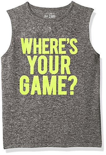 The Children's Place Big Boys Active Tank Top, Black, X-Small/4