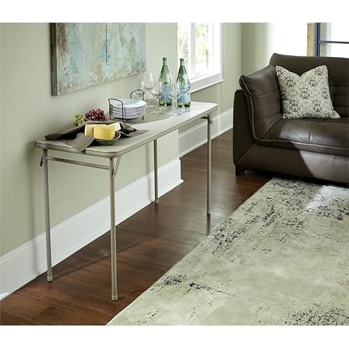 Cosco Folding Serving Table, 20" X 48", Antique Linen #TOP6
