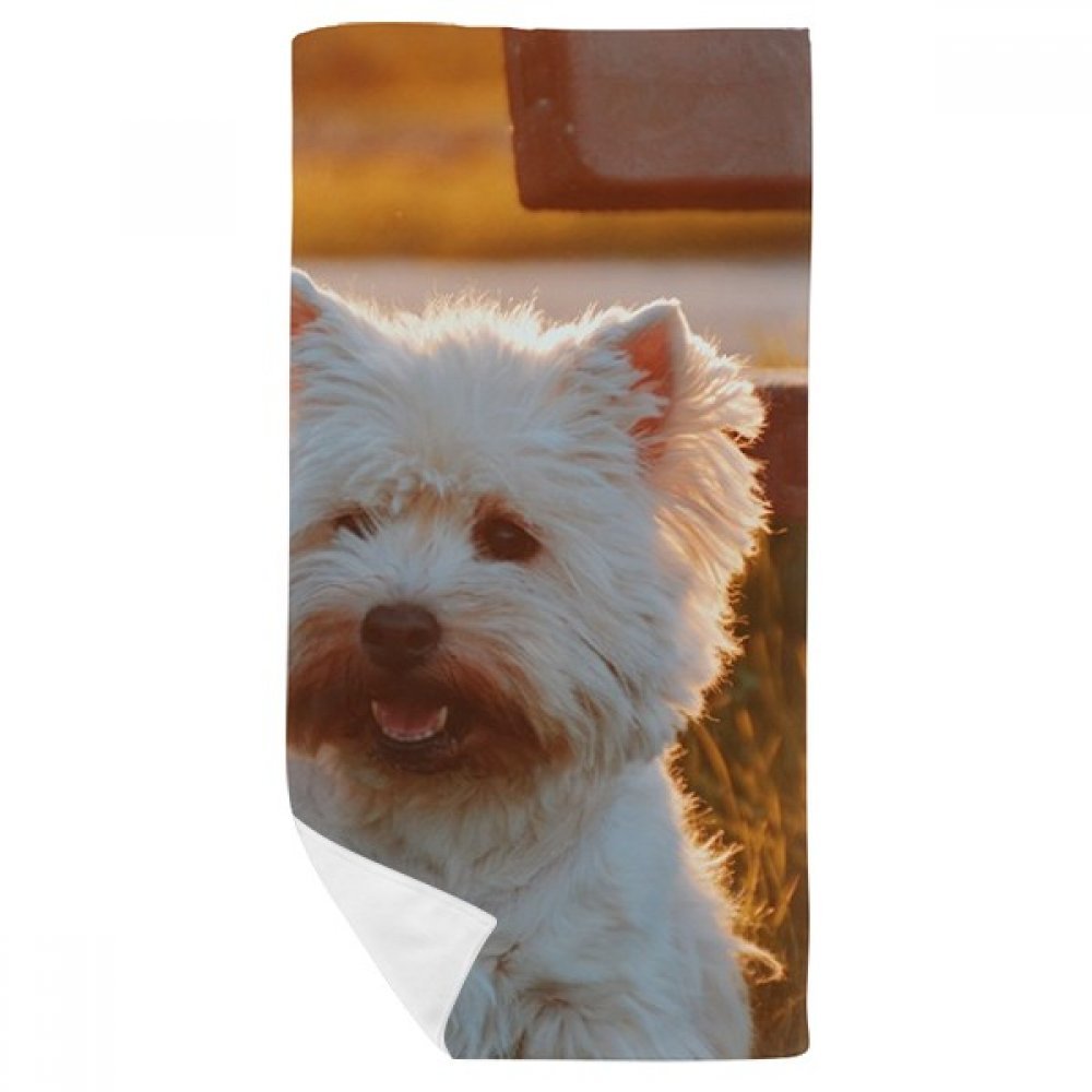 Gant de toilette Chien Blanc pour vos moments de détente nocturne
