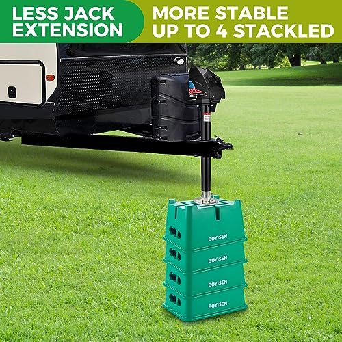 BOYISEN Trailer Jack Block - RV Jack Blocks for 5th Wheel, Pop Up, Toy Hauler Fits for Any Tongue Jack, Foot, Post, Stabilizer Support Up to 15,000lbs Easy Carry Handle - Thumbnail 4
