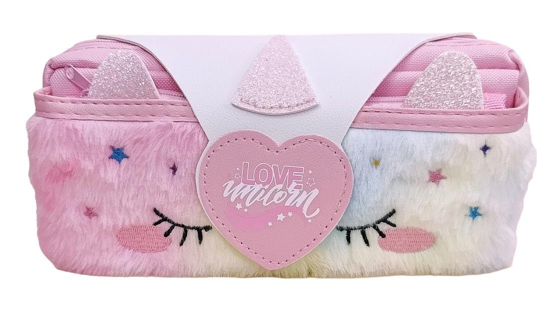 AMANVANI Fur Cute Unicorn Pencil Stationery Pouch For Girls, Stationary Case, Unicorn Fur Double Zipper Pouch, Kids Girls Makeup Pouch, Birthday Gift For Girls, Unicorn Pouch (Pink) (B0CVX717SY) Amazon Price History, Amazon Price Tracker