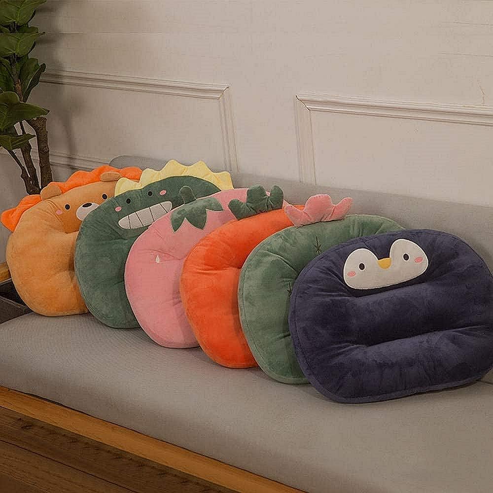 Cartoon Plush Animal Cushion, Round Padded Cute Decorative Cushion for Home, Office & Students (45cm/17.7in,Cactus)