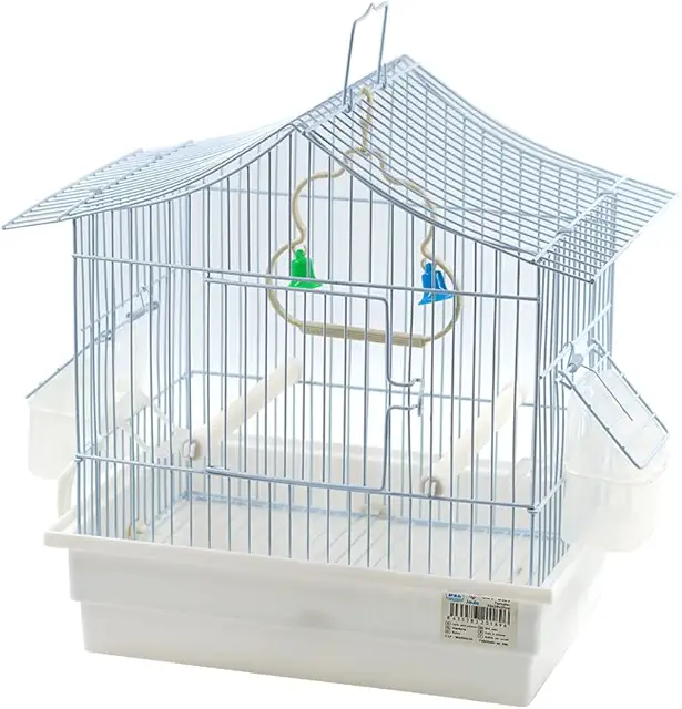 Jaula para pajaros Jaula agapornis con comederos,Palos Jaulas pájaros casa 28 * 20 * 31CM Color Aleatorio(SOY0189)