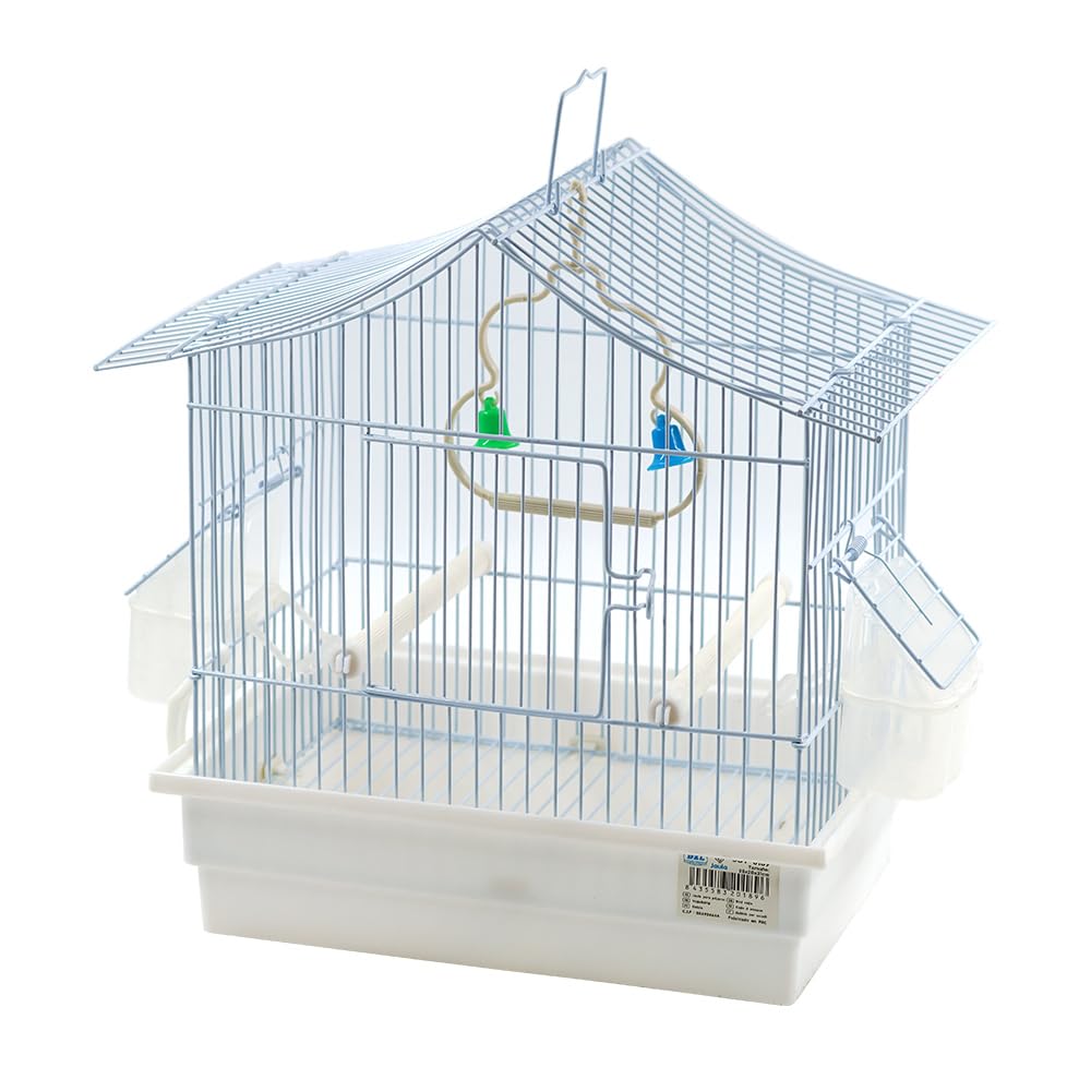 Jaula para pajaros Jaula agapornis con comederos,Palos Jaulas pájaros casa 28 * 20 * 31CM Color Aleatorio(SOY0189)