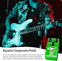 Vista 2 de JOYO Pedal de compresor dinámico de bajo ruido re-creación clásica Ross Compresor para guitarra eléctrica y bajo - True Bypass (JF-10)