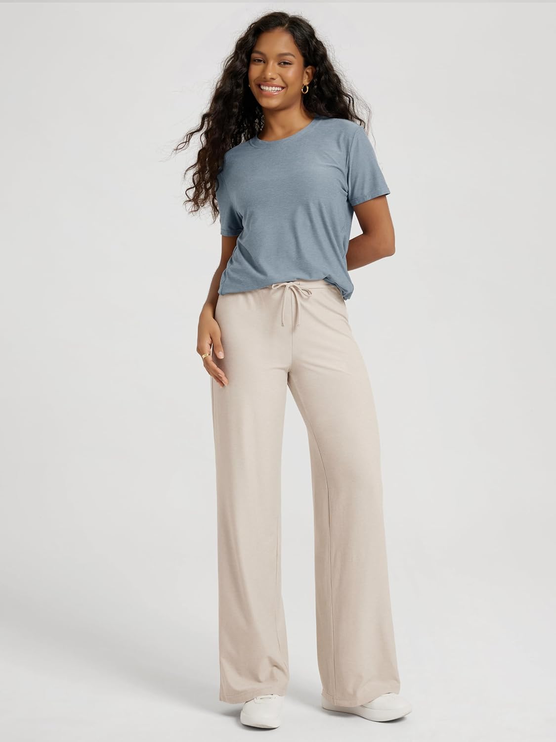 ODODOS Women's Wide Leg Pants - Ultra Soft odSTRATUM Tech Adjustable Mid-Rise Casual Pajama Lounge Pants - Image 4