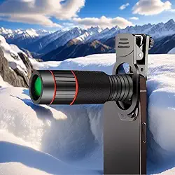Kit de lentes de câmera de telefone 32X, lente de celular teleobjetiva HD com clipe, acessório de lente para a maioria dos smartphones