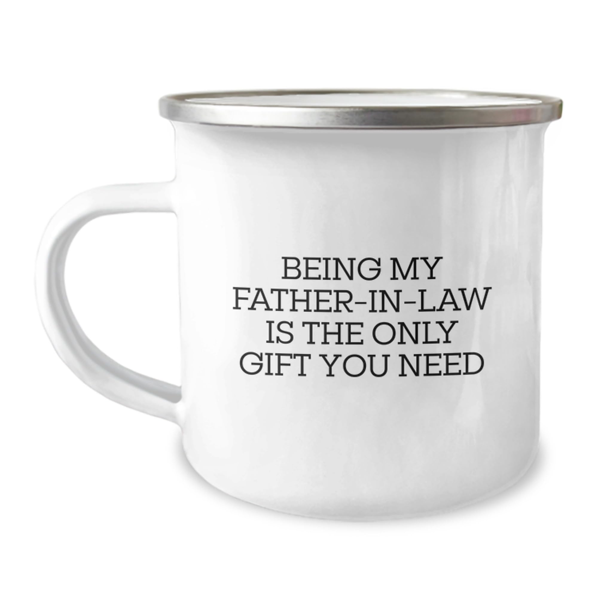 Funny Gifts from Men to Father-in-law - Camping Mug for Husband's Dad - Being My Father-in — funny ceramic mug from ShopProudGifts