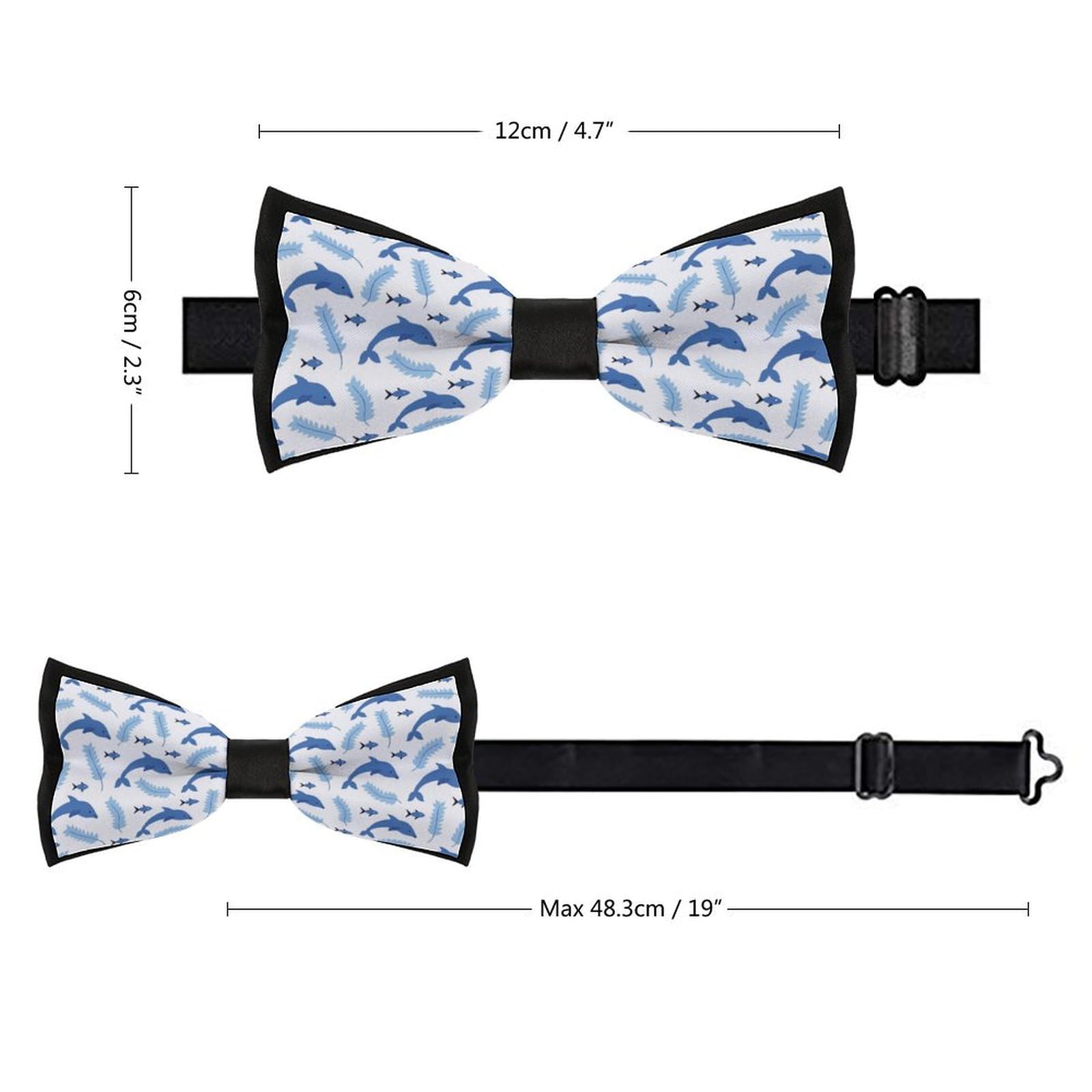 GoasNei Cute Animal of Dolphin Pattern Bow Tie for Men Adjustable Necktie Funny Tie Neck Ties for Weddings Party