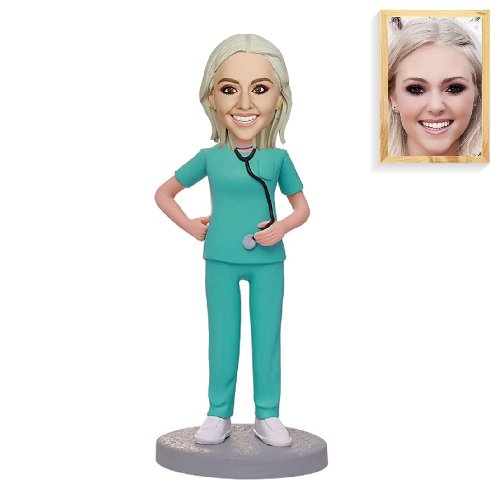 Figura personalizada de médico Bobblehead, regalo médico profesional, escultura de arcilla polimérica hecha a mano, perfecta para agradecimiento al trabajador de la salud o graduación de la escuela de