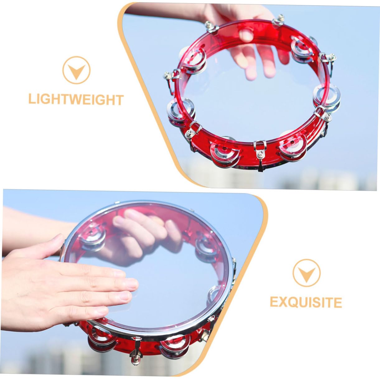 de Mano Rojo Instrumento Musical Educativo para Adultos Percusión Duradera para Desarrollo de Coordinación y Concentración