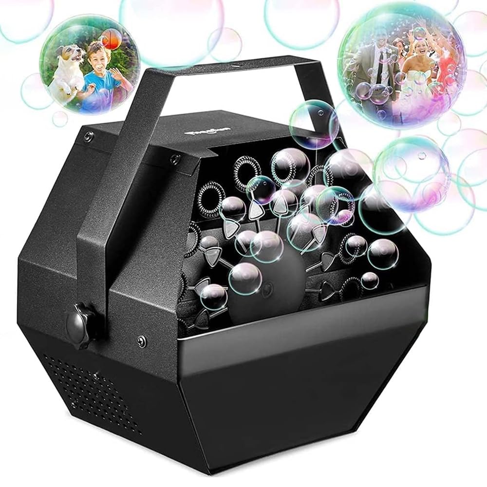 AMERTEER Bubble Machine, Automatic Bubble Blower for Toddlers, Plug-in Kids Bubble Maker for Parties, Weddings, Birthdays, Indoor and Outdoor