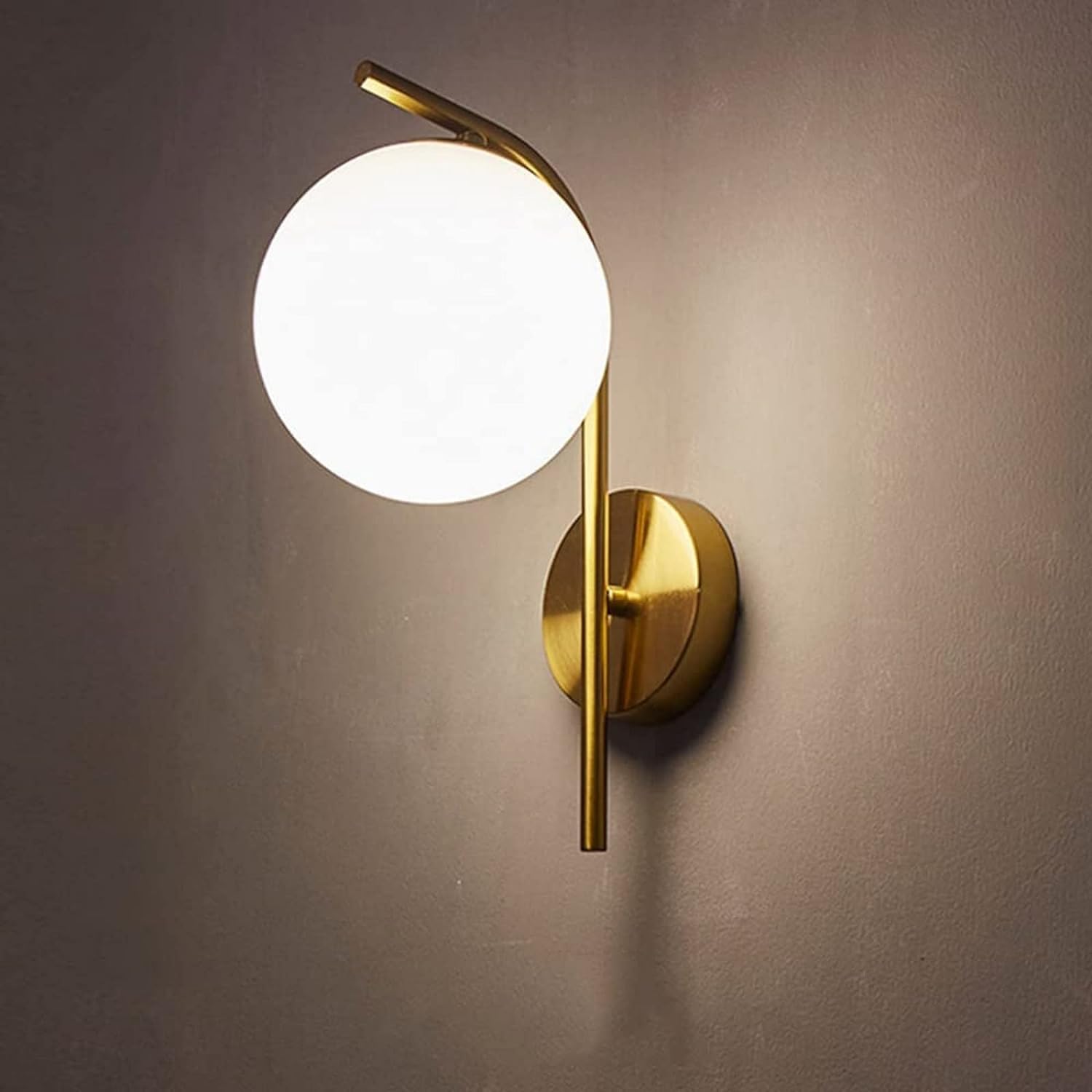 CWCQGH Modern Wall Lamp Gold Postmodern Metal Wall Lights Glass Globe Wall Sconces Lighting Bedroom Living Room Hallway Wall Mount Light Fixtures