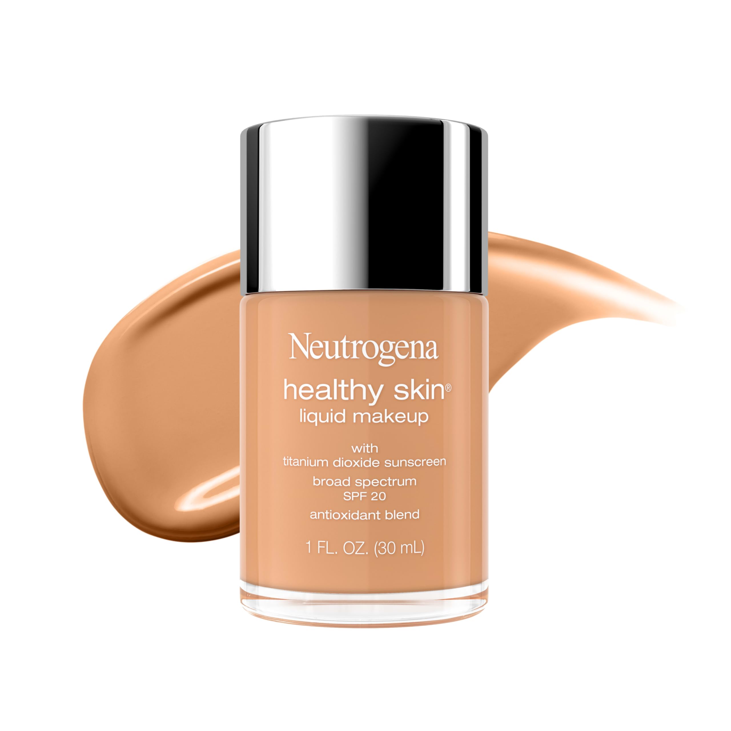Photo 1 of ***USED*** Neutrogena Healthy Skin Liquid Foundation Makeup with Broad Spectrum SPF 20 Sunscreen, Lightweight, Medium Coverage Makeup with Sunscreen and Pro-Vitamin B5, Fresh Beige 380W, 1 fl. oz