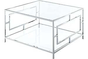 Convenience Concepts Town Square Chrome Coffee Table