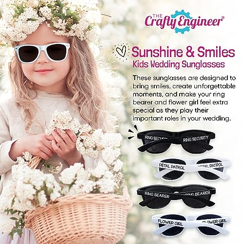The Crafty Engineer Ring Bearer & Flower Girl Proposal Gifts - Chic Sunglasses for Little Boys & Girls, Perfect Ring Bearer (Black (Ring Security))2