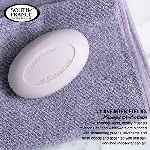 Lavender Fields Clean Bar Soap By South Of France Clean Body Care | Triple-Milled French Soap With Organic Shea Butter + Essential Oils | Vegan, Non-Gmo Body Soap | 6 Oz Bar – 4 Pack #TOP4
