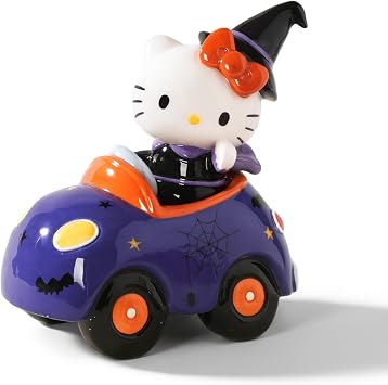 Blue Sky Clayworks Hello Kitty Web Mobile Figurine, Ceramic 7" L x 5" W x 7" H, Witchy Wheels Desk & Shelf Accent