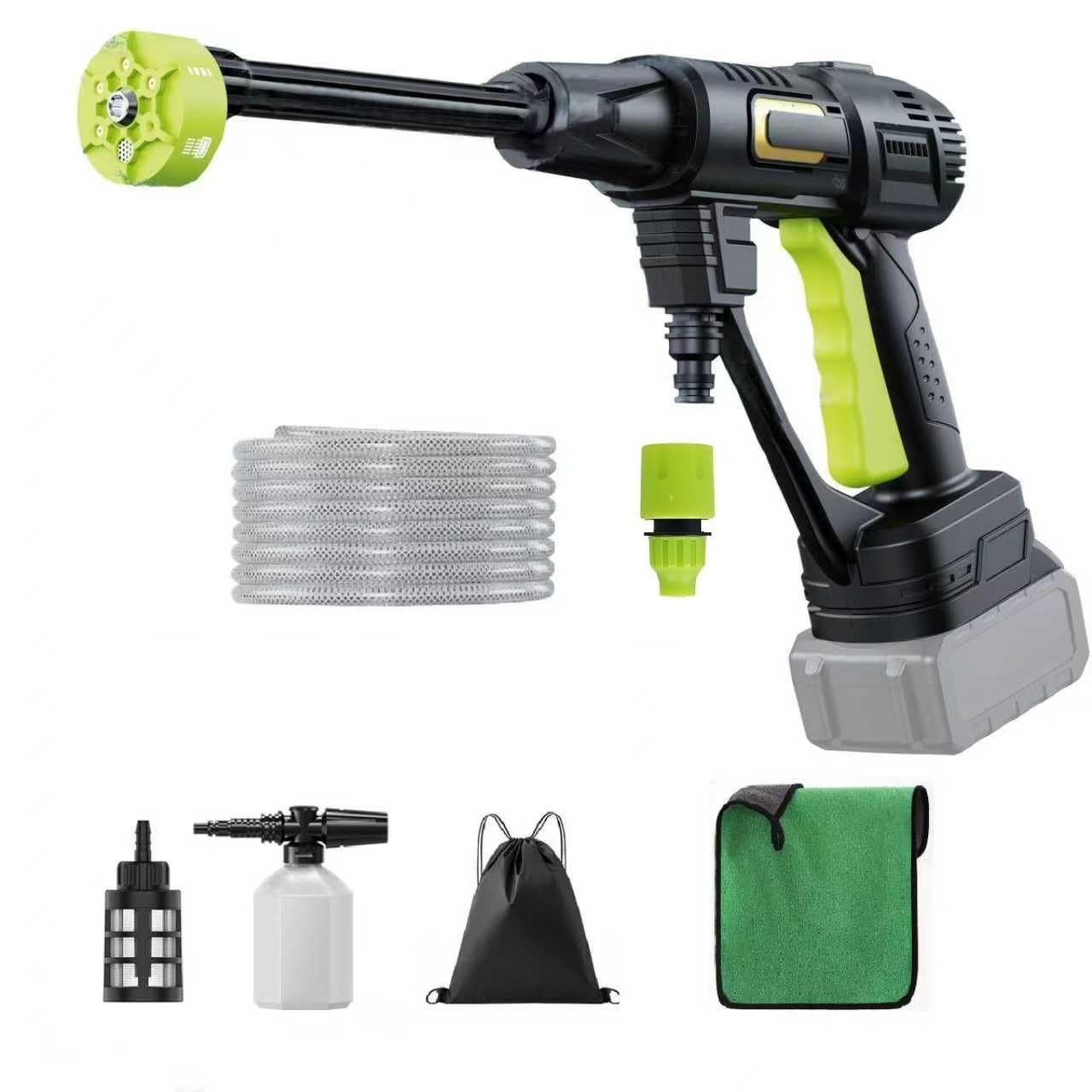 Nettoyeur Haute Pression sur Batterie Non Incluses, Max 120Bar Nettoyeur Haute Pression sans Fil avec Moteur sans Balais, 3 Niveaux Réglables, pour Lavage de Voiture et Nettoyage du Jardin