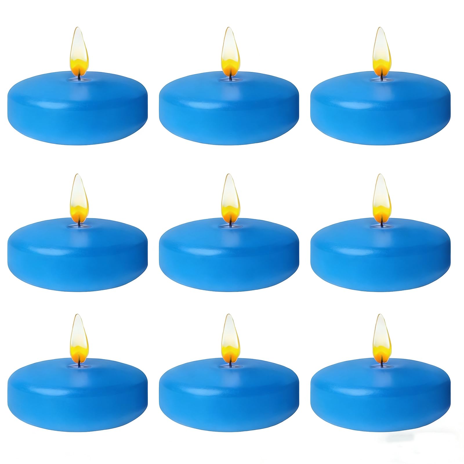 Cacou 12 Pack Blue Floating Candles - Candle Set - 7Cm W X 3Cm H - Long Burning Time - Burning Time 8-10 Hours