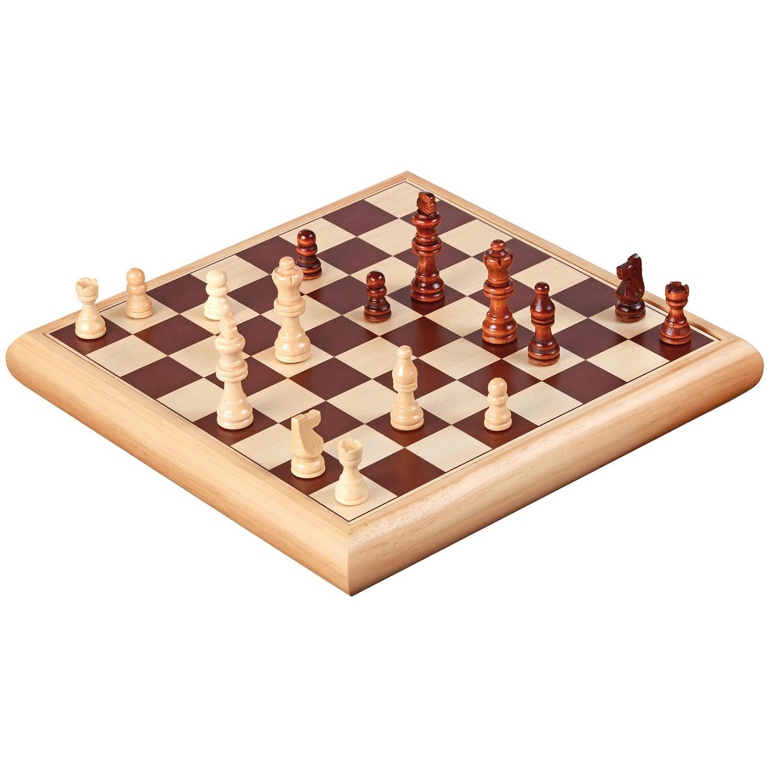 Philos 2803 - Ajedrez Damas Set, Tablero a Dos Caras con una Caja de Madera