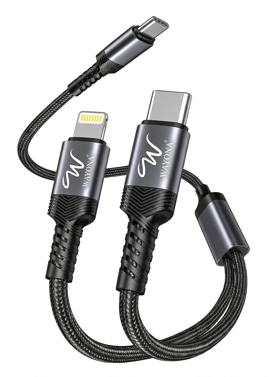 Wayona 2 in 1 Fast Charging Cable 60W Type C to Type C & 27W Lightning 1.2M Nylon Braided Compatible with iPhone 17/16/15/14 Lightning Models & S26,S25,MacBook, iPad-picture-27
