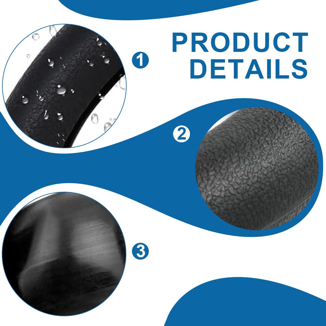 EIHI Silicone Nero Copri Volante Coprivolante Auto Universale - Accessori Auto Interno- Copertura Copri Sterzo Macchina Essenziali da 34 a 40cm Adatto