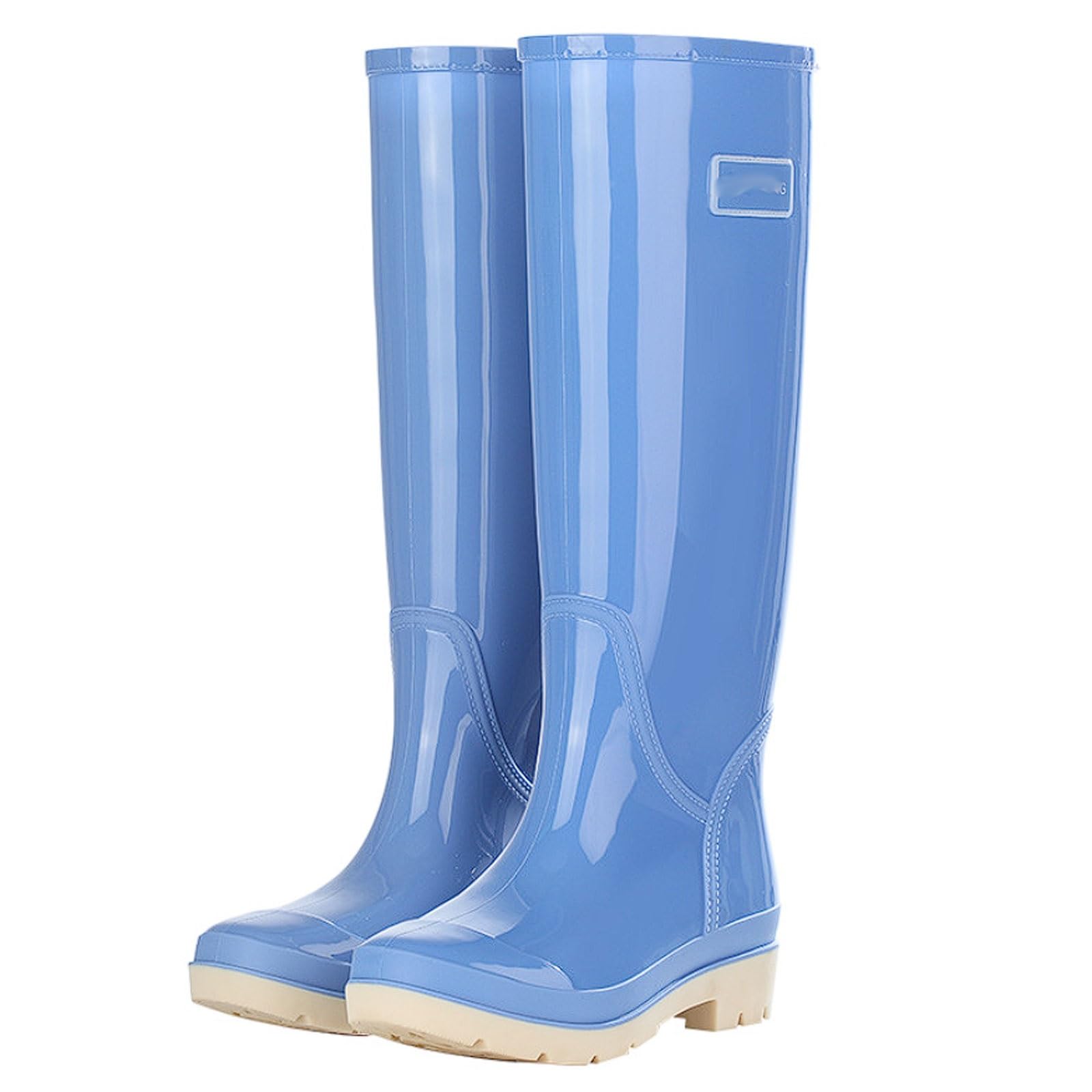 Stivali da Pioggia Alti Donna, Impermeabili, Antiscivolo, Stivali Giardino in PVC 42,5 cm con Fodera in Rete, Suola battistrada for Pneumatici