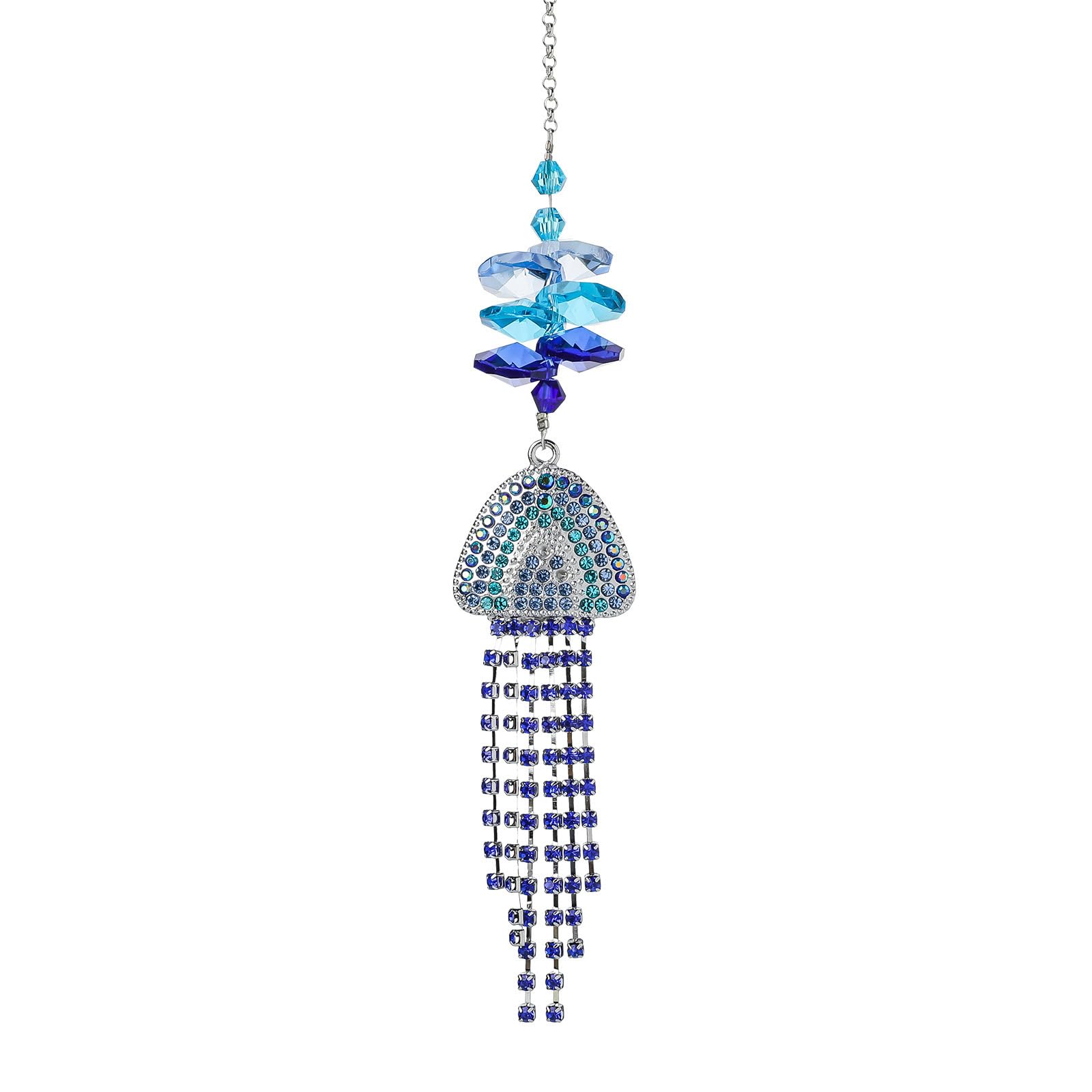 Tsophreniq Rhinestones Crystal Jellyfish Hanging Pendant Suncatchers Pendant for Home Christmas Wedding Interior Ornament Gift Rhinestones Crystal Suncatchers