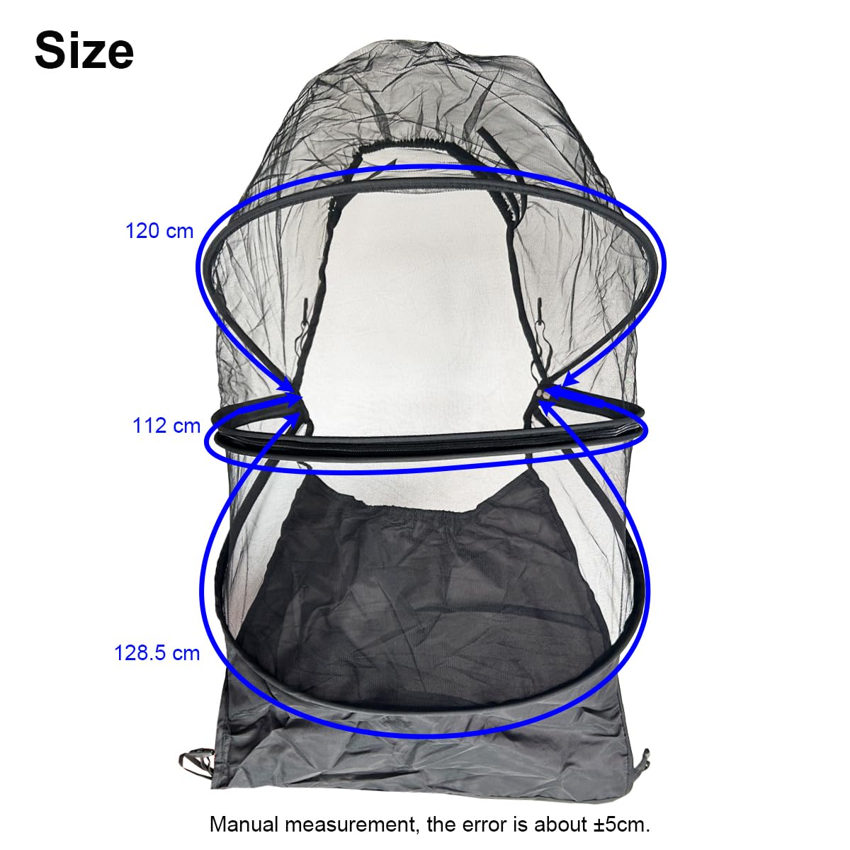 Moustiquaire pour Poussette Babyzen Yoyo 2/Yoya, Protection Anti-Insectes avec Poche pour Pieds, Noir