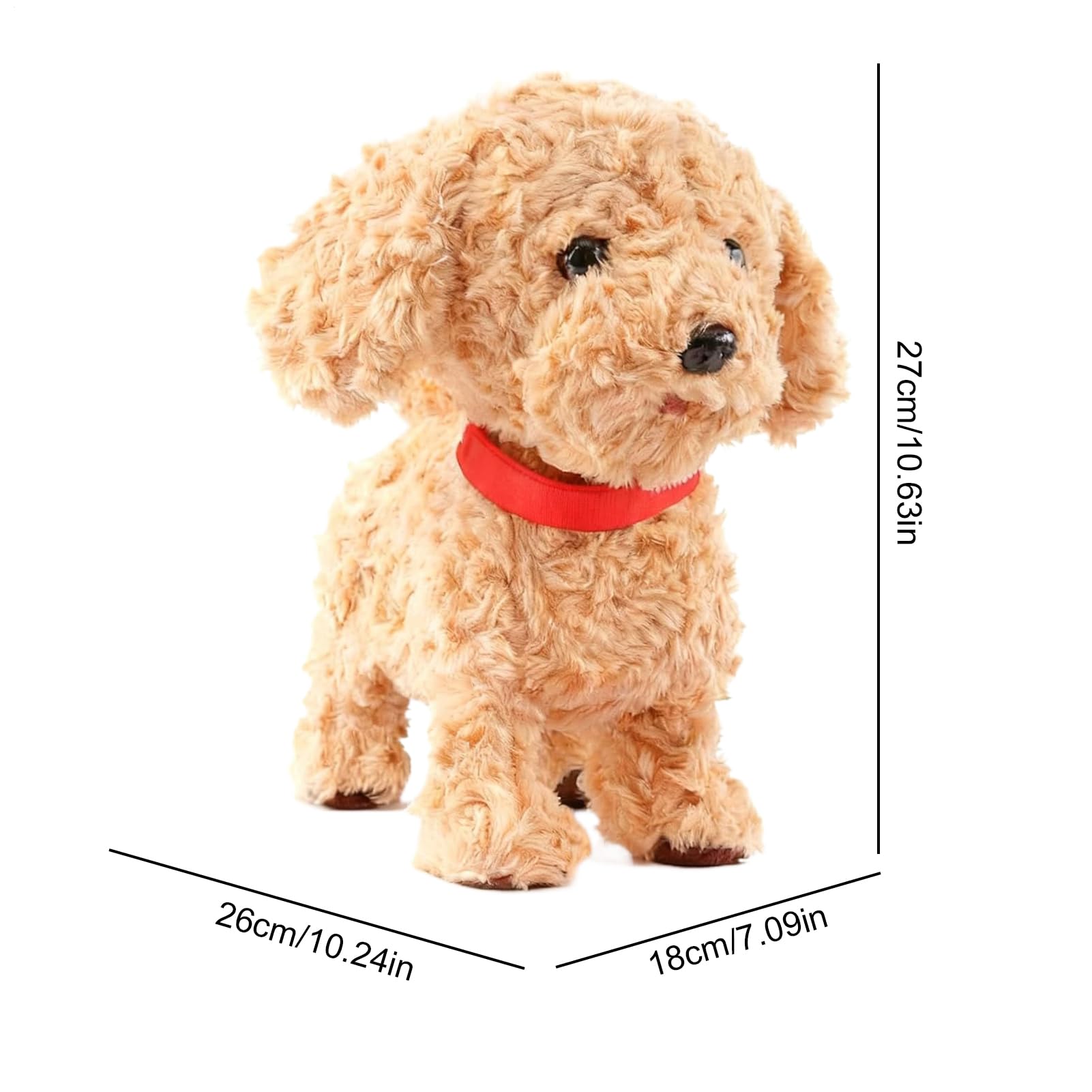 Chien Robot Interactif Froplay - Peluche Réaliste, Détection Tactile, Sons, Langue Qui Bouge, Télécommande Incluse
