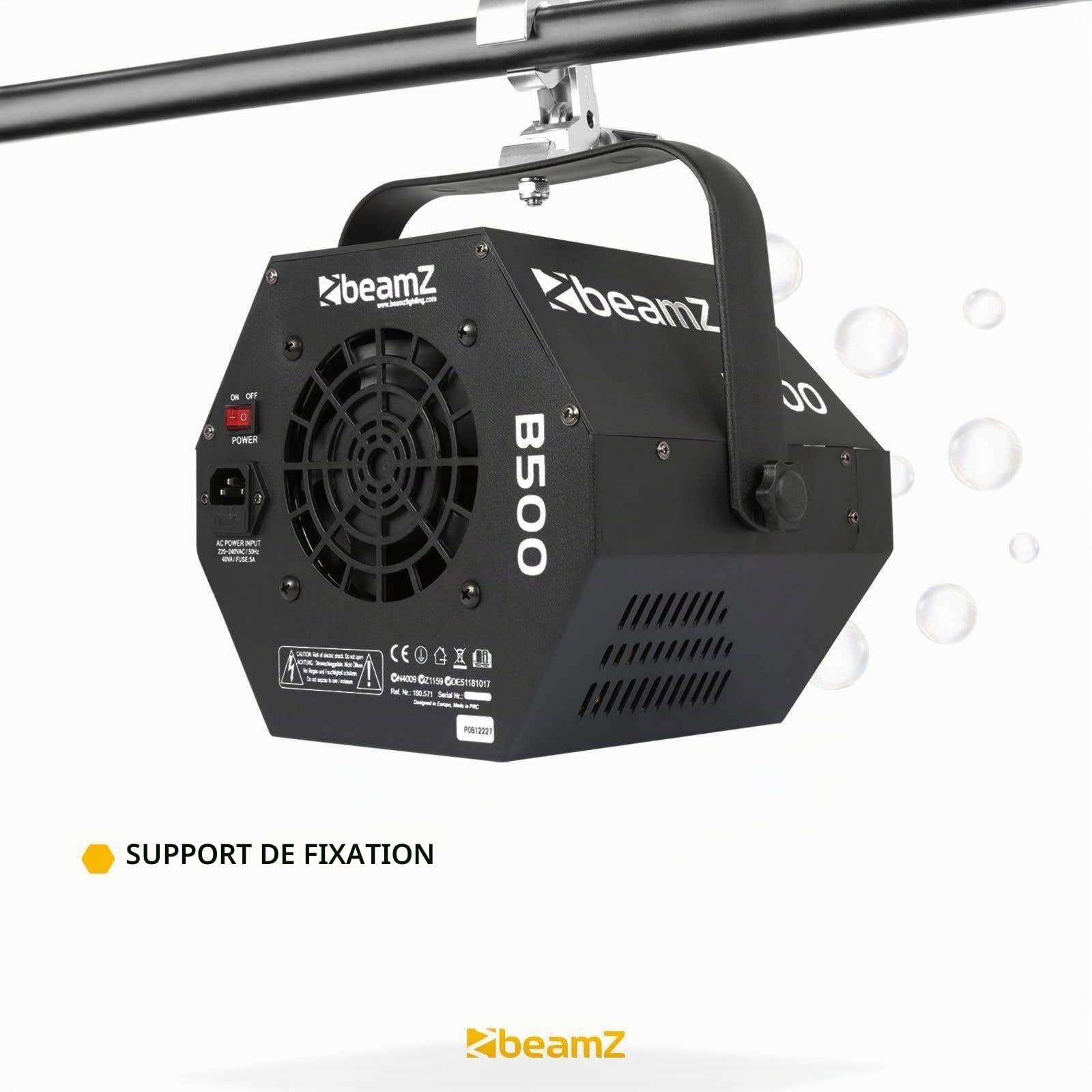 Beamz B500 Machine à Bulles Enfant/Mariage, Grande Roue 20 Rotations par Minute, Ventilateur Puissant, Consommation 40 Watts, Étrier de Fixation, Idéal en Intérieur comme en Extérieur